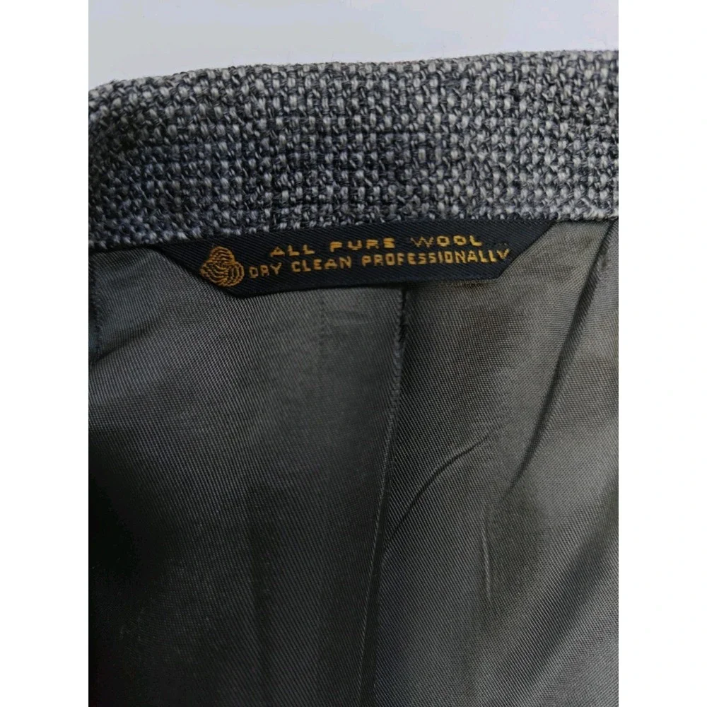 Kingsridge Mens Vintage Wool Tweed Sports Coat 41R Gray USA 2 Button Blazer